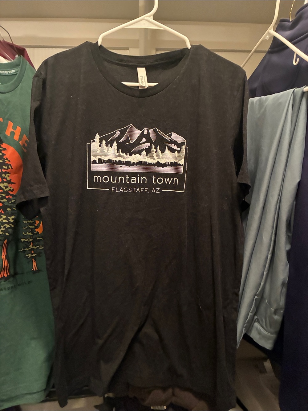 Bella Canvas Black Mountain Town Flagstaff Graphic Tee